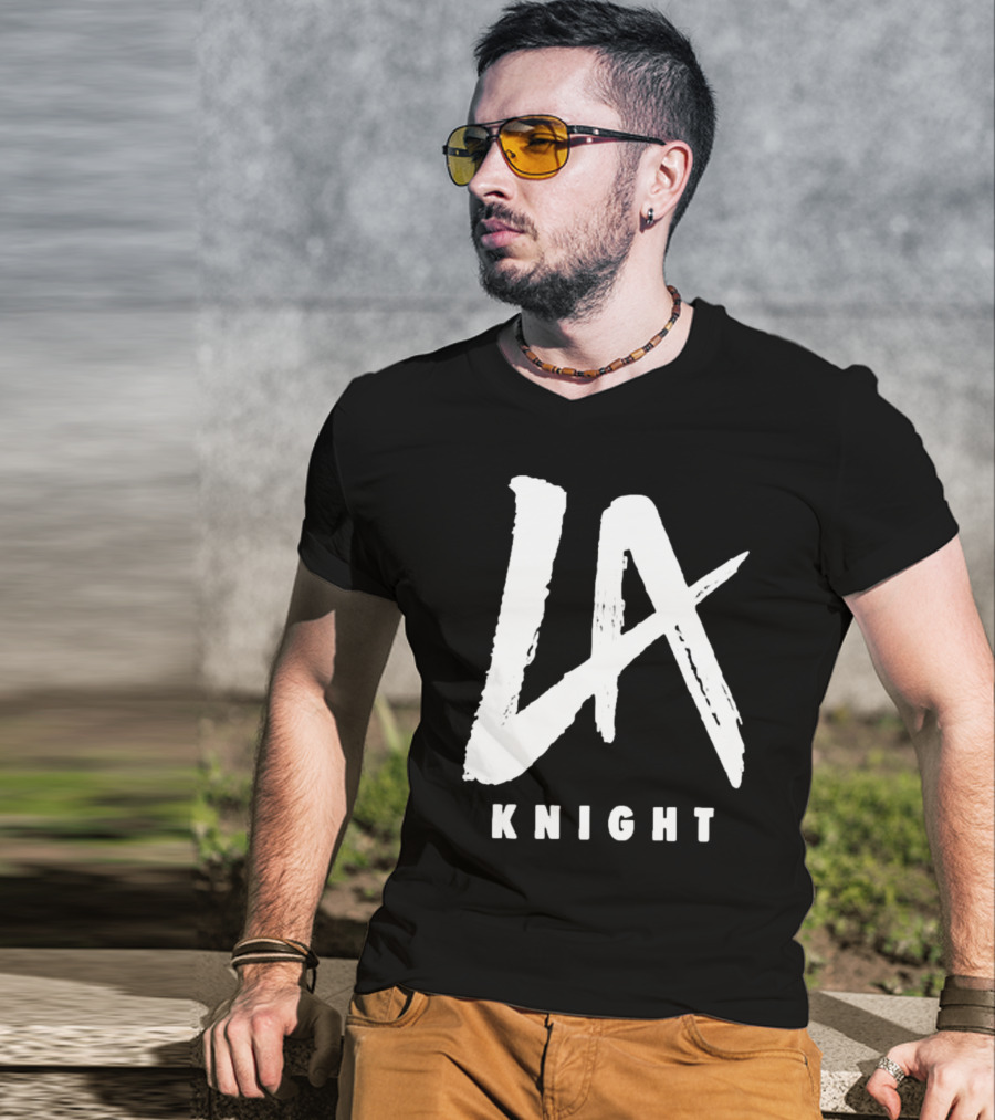 LA Knight Black Handwritten T-Shirt
