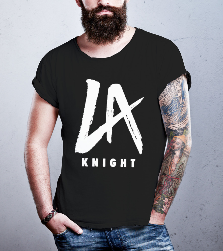 LA Knight Black Handwritten T-Shirt