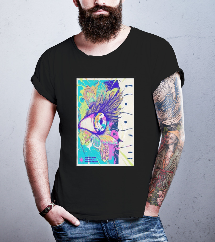 Goose June 21 Chicago Riviera Theatre Psychedelic Feather T-Shirt