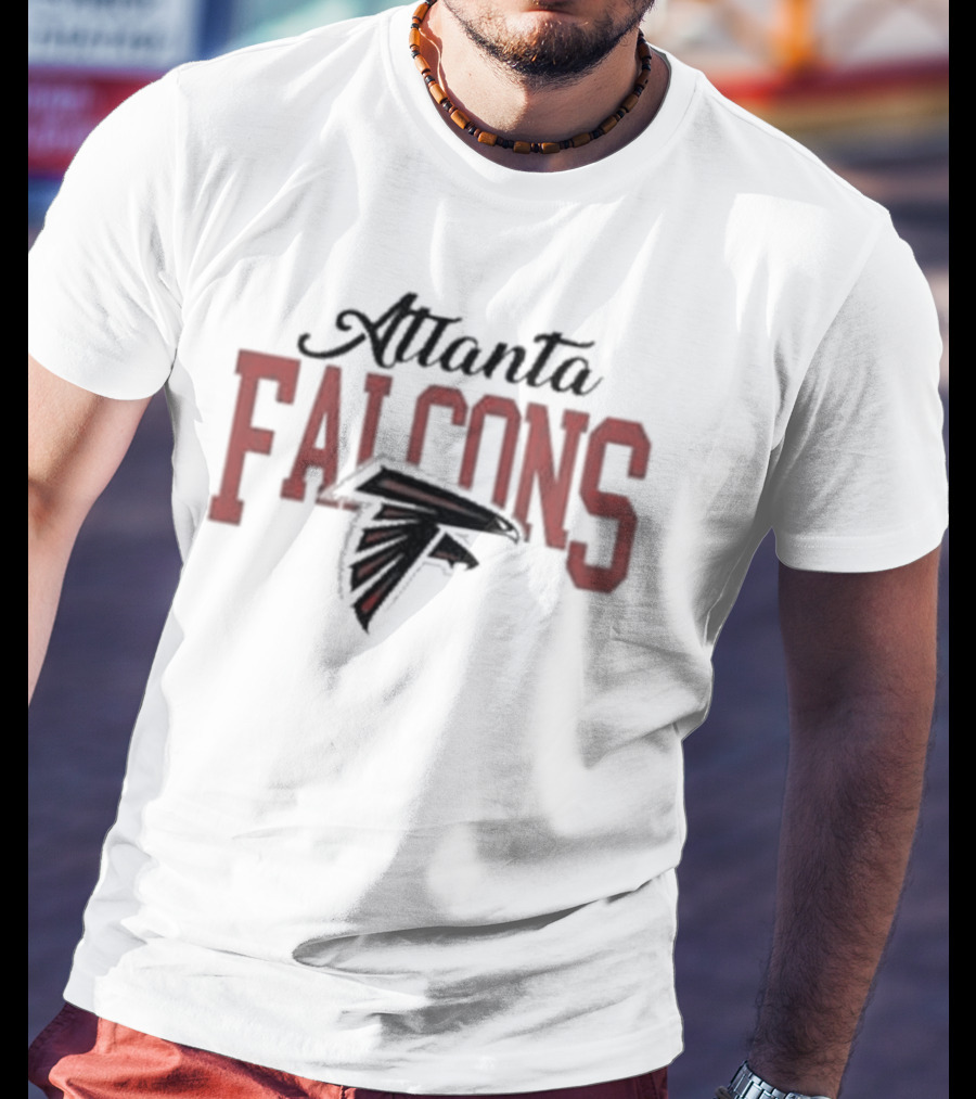 Atlanta Falcons Red Text With Iconic Falcon Emblem T-Shirt