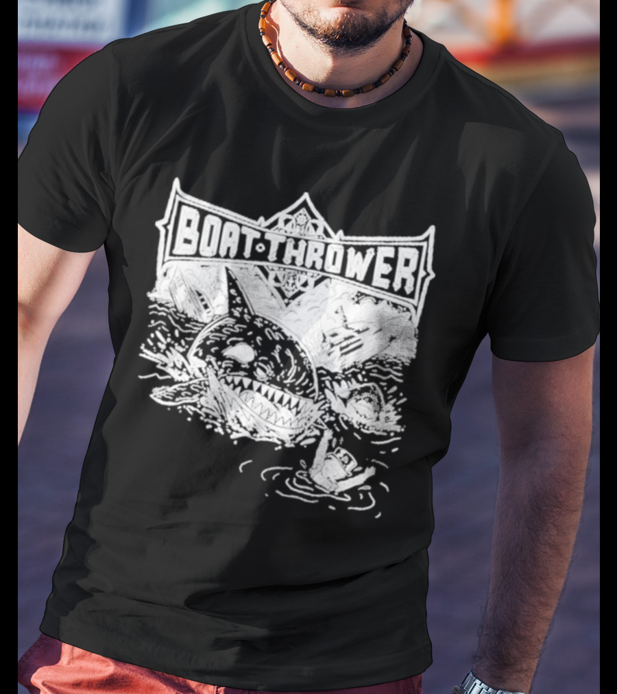 BOAT THROWER Shark Battle Adventure T-Shirt