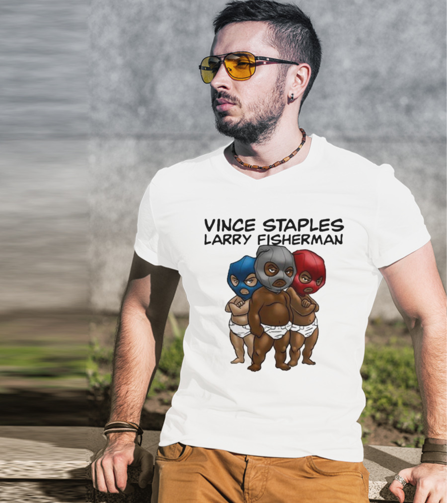 Vince Staples Larry Fisherman Stolen Youth Mixtape Luchador Masked Babies T-Shirt