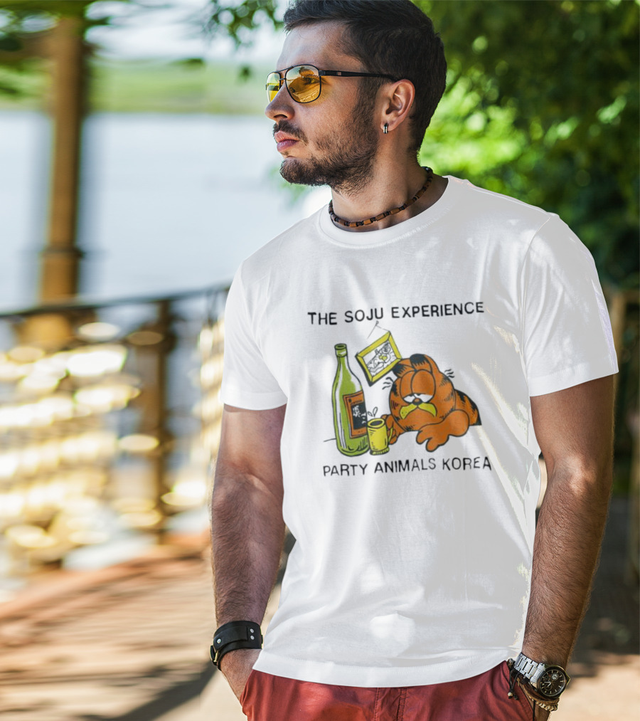 Garfield The Soju Experience Party Animals Korea T-Shirt