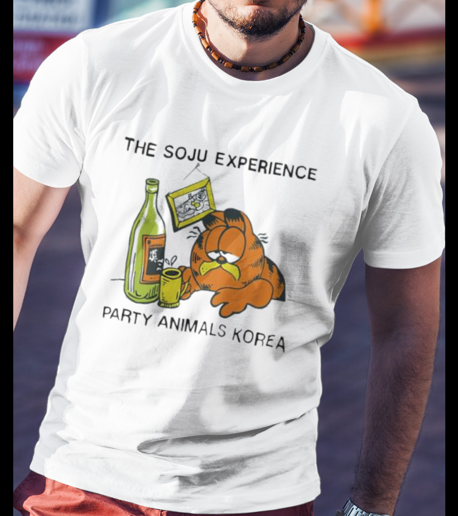 Garfield The Soju Experience Party Animals Korea T-Shirt