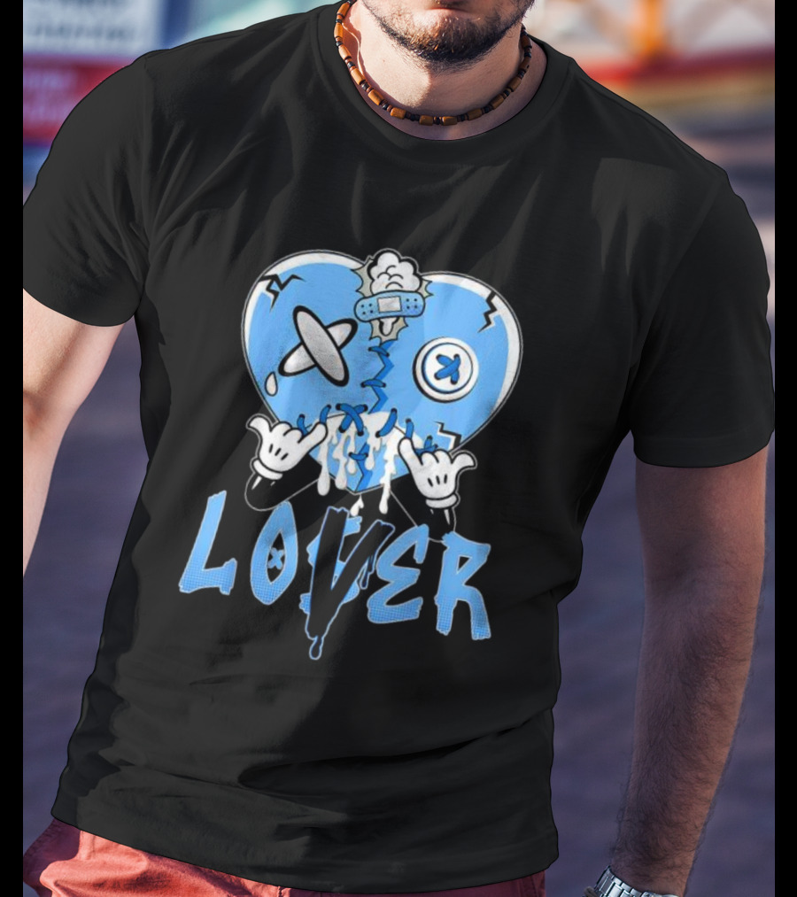 Racer Blue 5s Lover Heart With Loss And Repair Symbolism T-Shirt