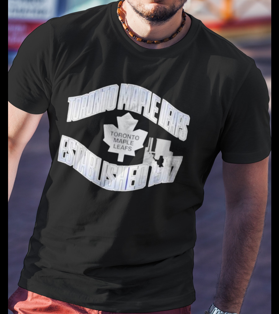 Toronto Maple Leafs Established 1917 Team Logo With White Maple Leaf T-Shirt