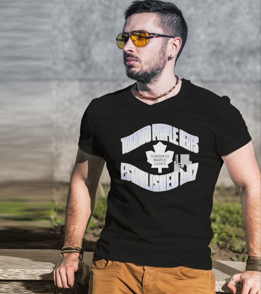 Toronto Maple Leafs Established 1917 Team Logo With White Maple Leaf T-Shirt