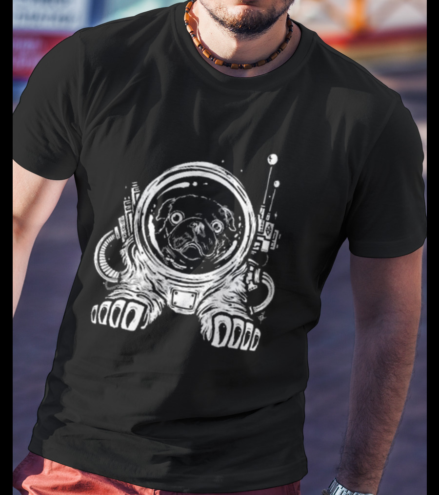Space Pug Astronaut Cosmic Adventure T-Shirt