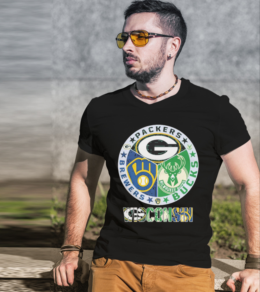 Packers Brewers Milwaukee Bucks Wisconsin T-Shirt