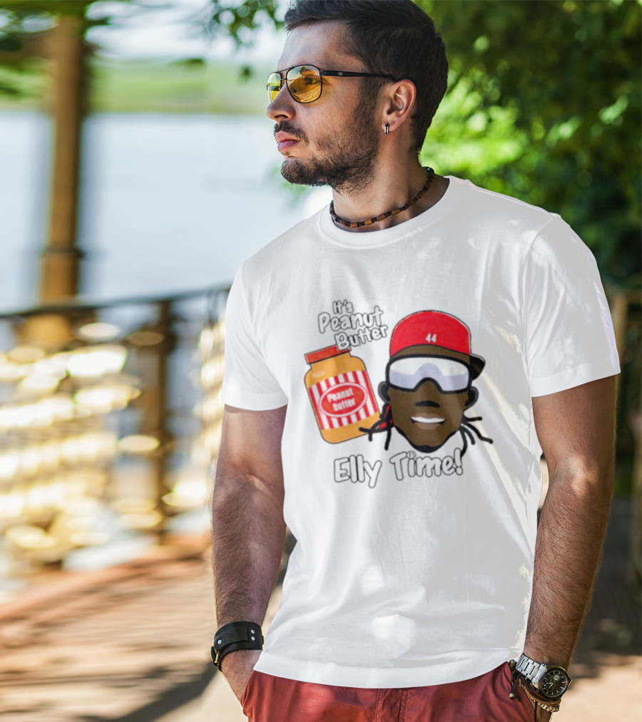 Elly De La Cruz It's Peanut Butter Elly Time 44 Red Cap And Jar T-Shirt