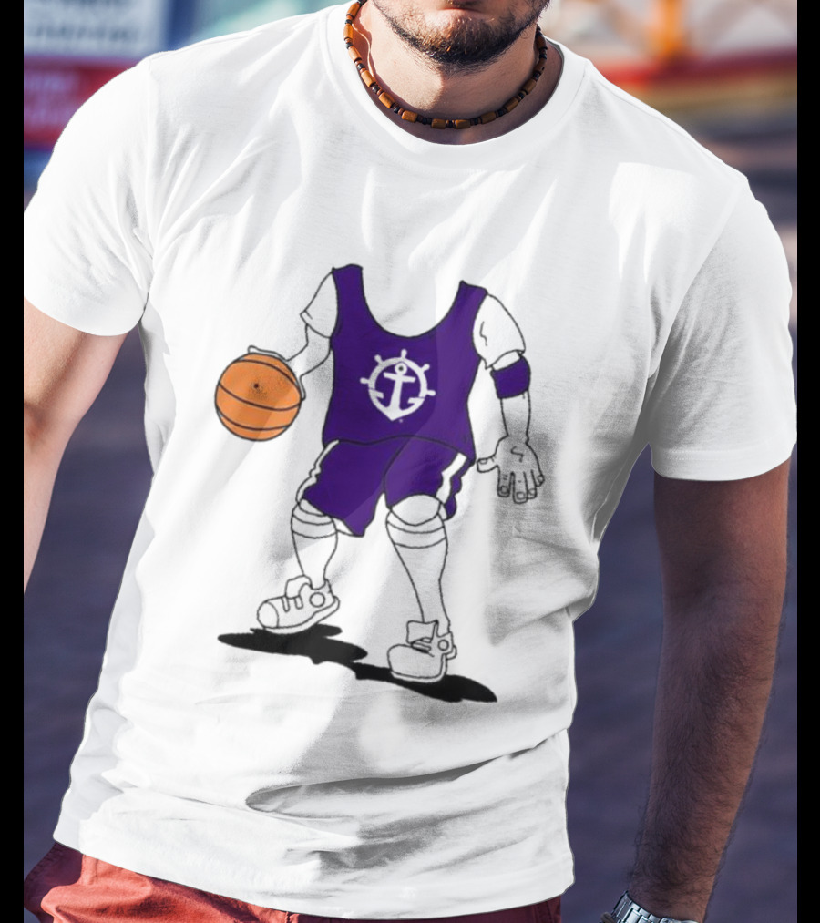 University Of Portland Basketball Player Purple Team T-Shirt
