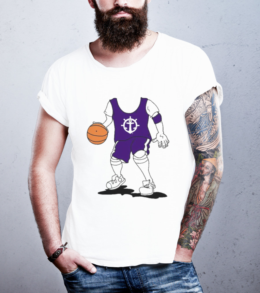 University Of Portland Basketball Player Purple Team T-Shirt