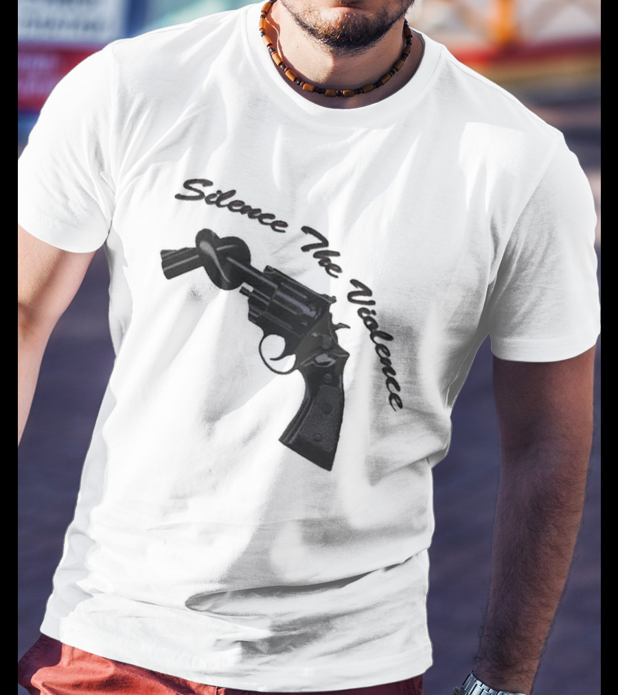 Baltimore Silence The Violence Knotted Gun T-Shirt