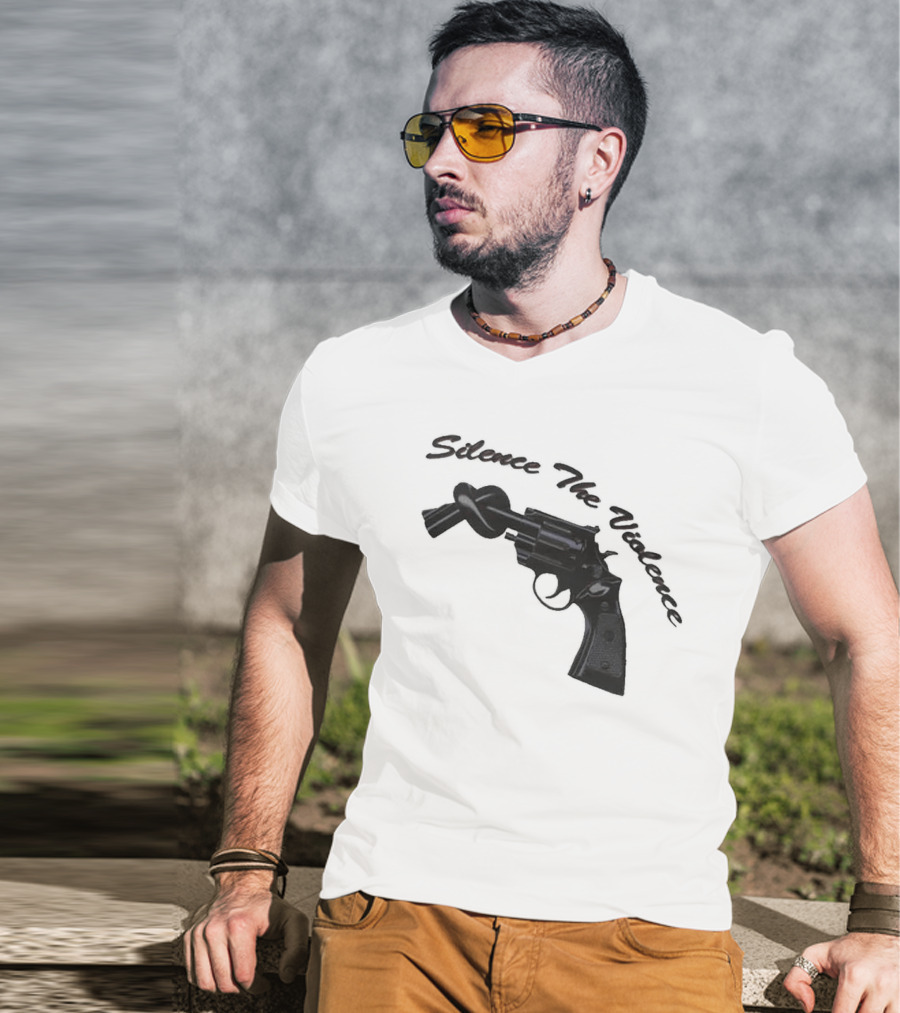 Baltimore Silence The Violence Knotted Gun T-Shirt