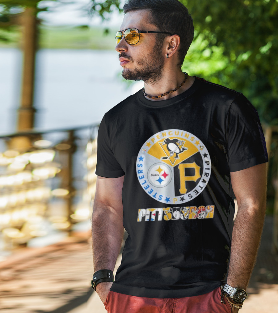 Pittsburgh Steelers Penguins Pirates Emblem T-Shirt