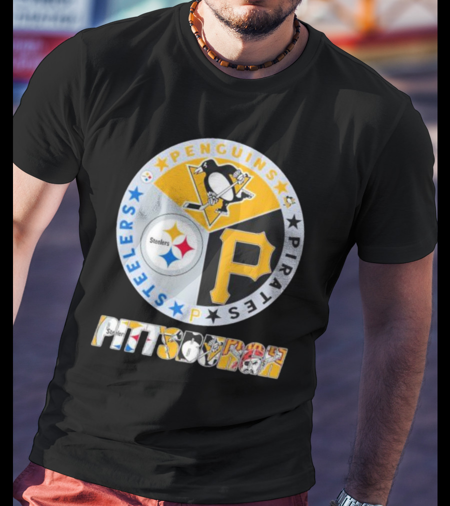 Pittsburgh Steelers Penguins Pirates Emblem T-Shirt