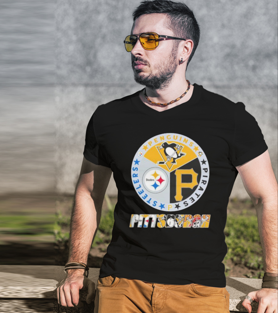 Pittsburgh Steelers Penguins Pirates Emblem T-Shirt