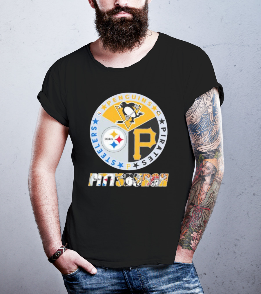 Pittsburgh Steelers Penguins Pirates Emblem T-Shirt