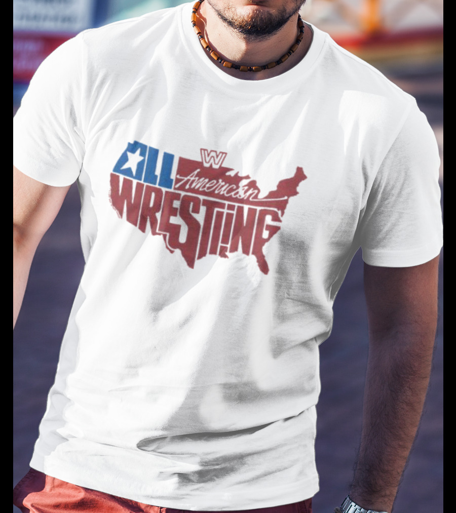 Homage All American Wrestling USA Map T-Shirt