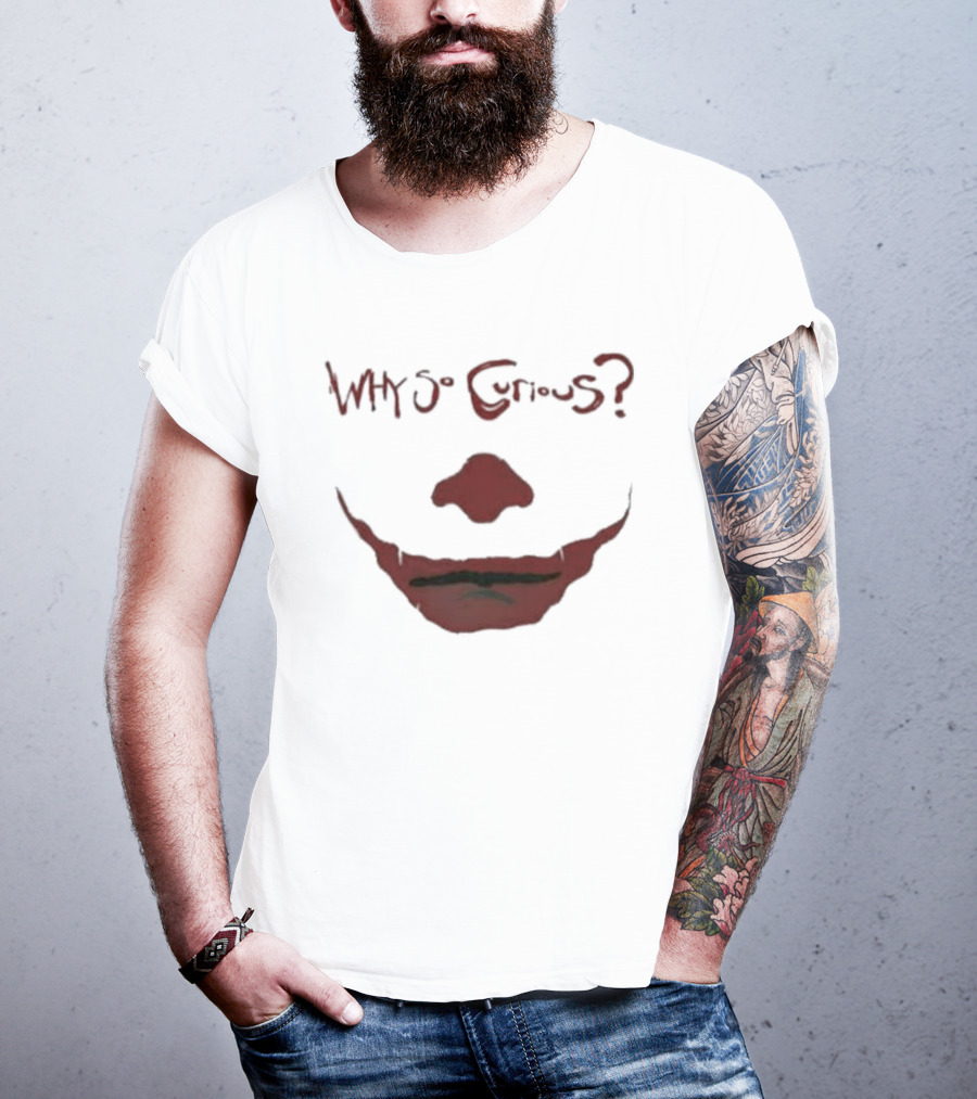 Why So Curious Joker Face Red Grin T-Shirt