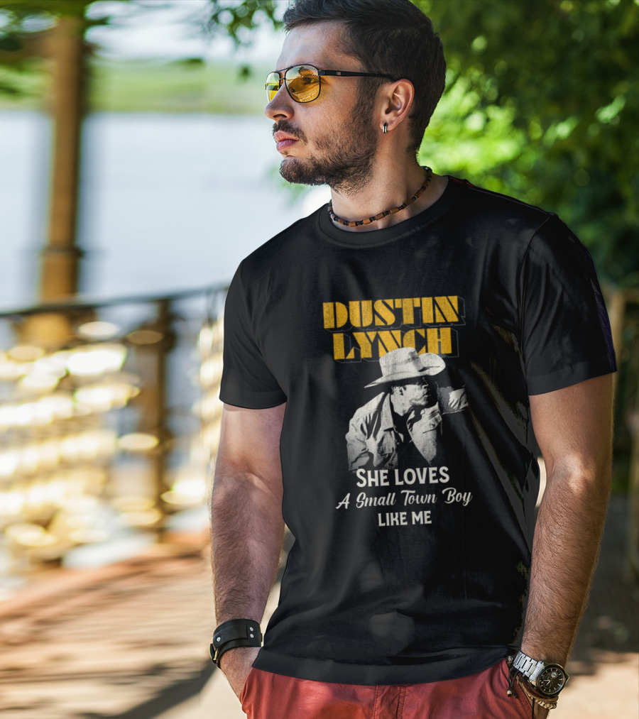 Dustin Lynch She Loves A Small Town Boy Like Me Cowboy Image T-Shirt