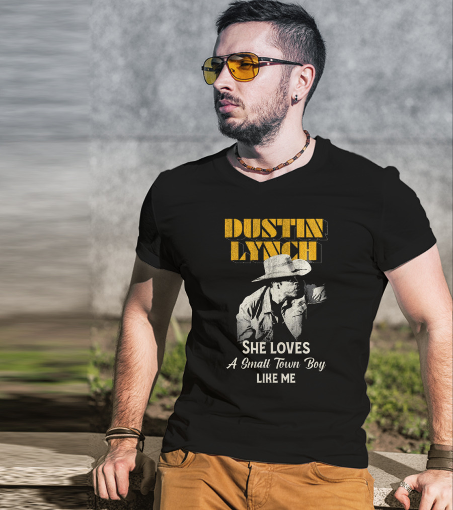 Dustin Lynch She Loves A Small Town Boy Like Me Cowboy Image T-Shirt