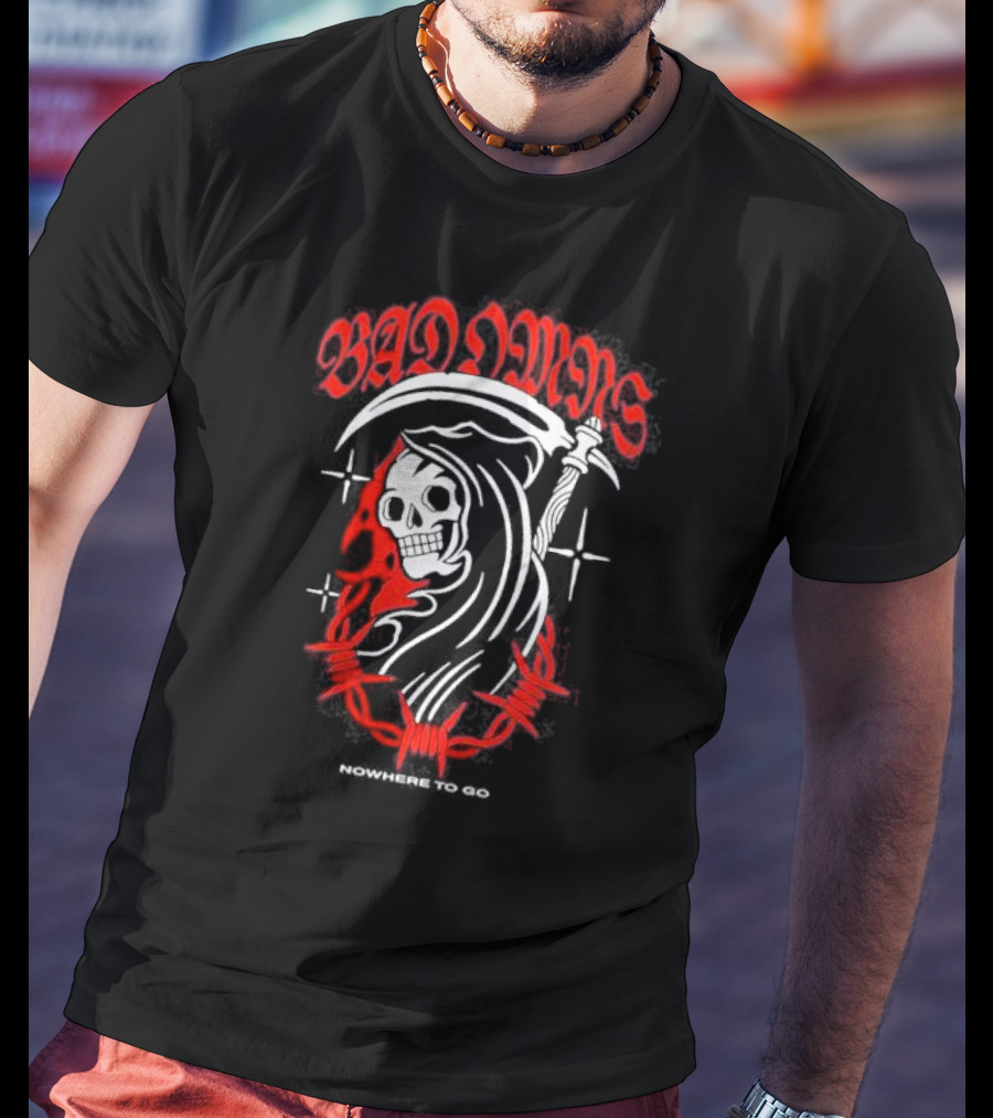 Bad Omens Nowhere To Go Grim Reaper Barbed Wire T-Shirt