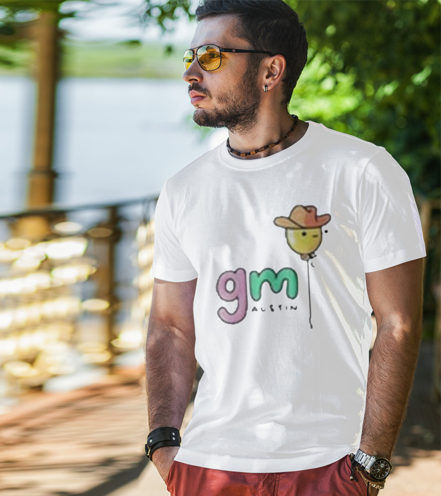 Gm Austin Doodles Balloon With Cowboy Hat T-Shirt