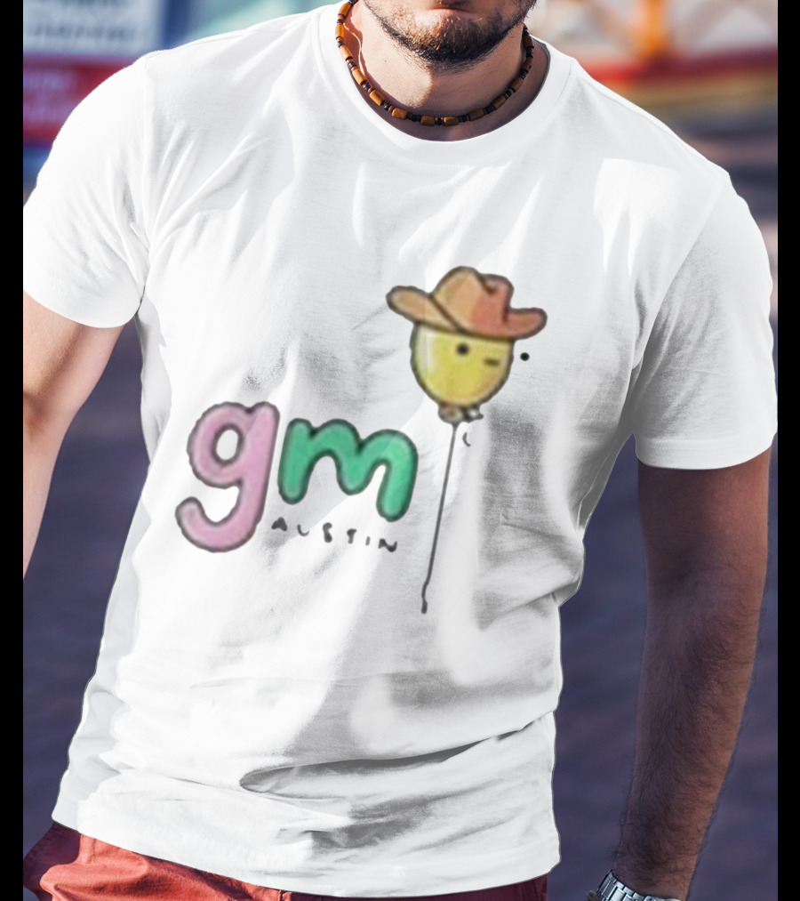 Gm Austin Doodles Balloon With Cowboy Hat T-Shirt