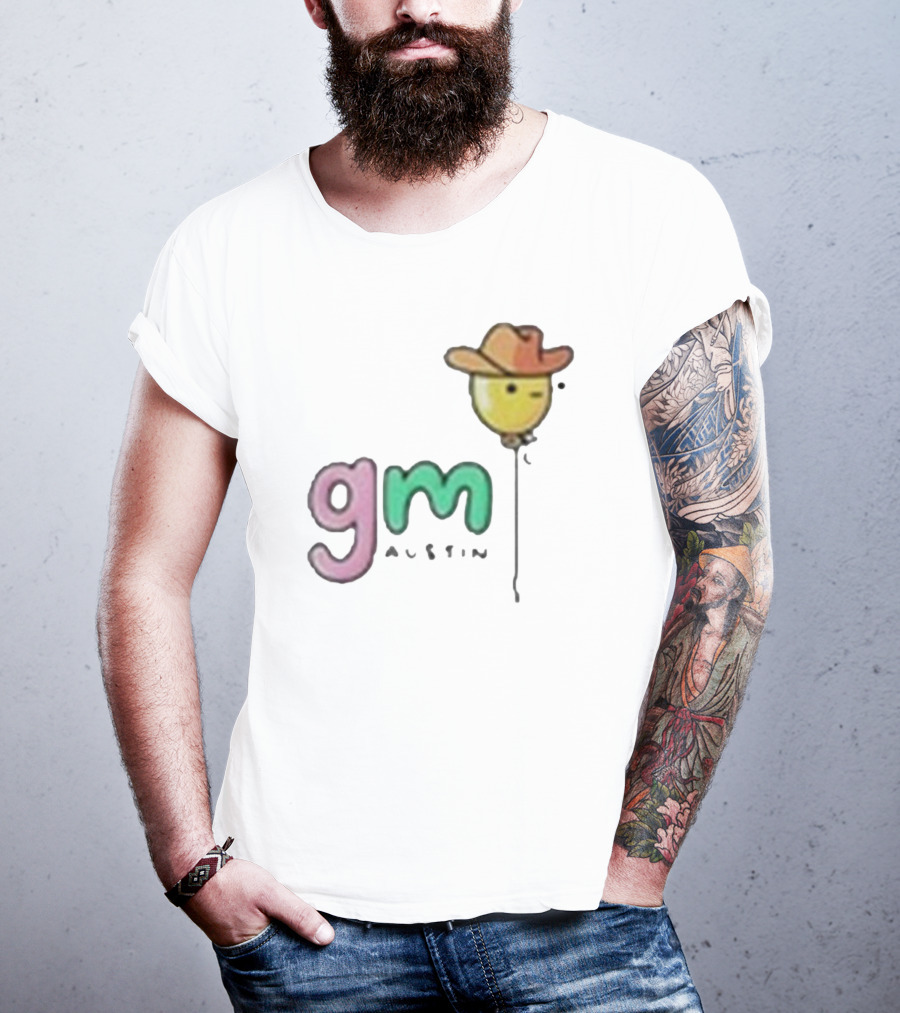 Gm Austin Doodles Balloon With Cowboy Hat T-Shirt