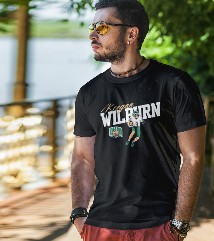 Keegan Wilburn Ohio Bobcats Football Caricature T-Shirt