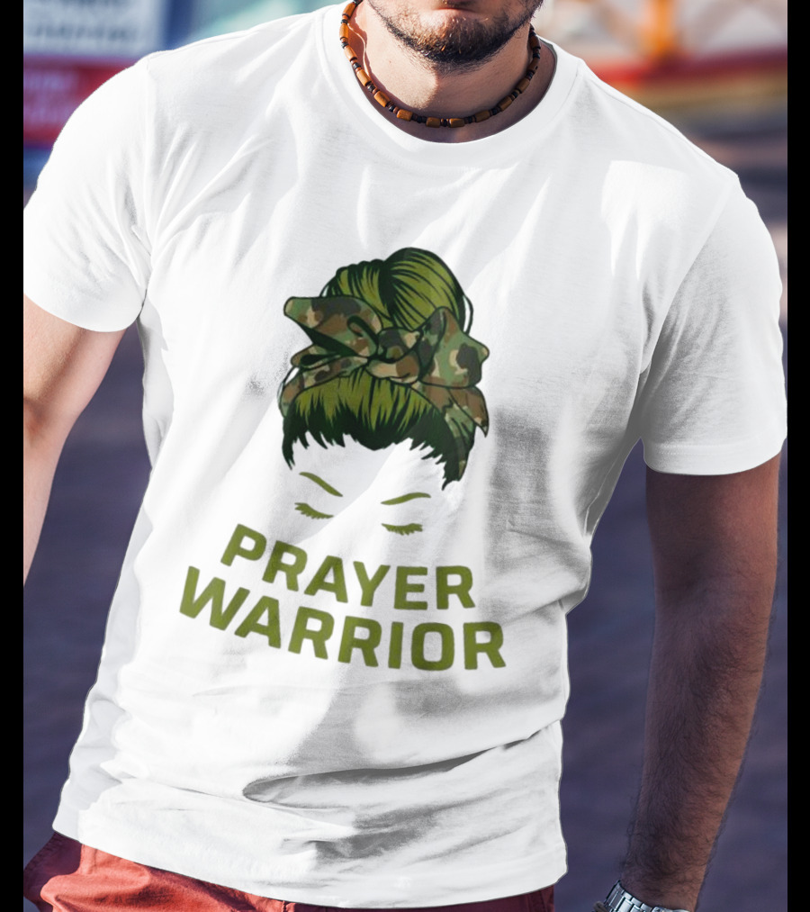Prayer Warrior Camo Faith God Jesus Christian Women T-Shirt