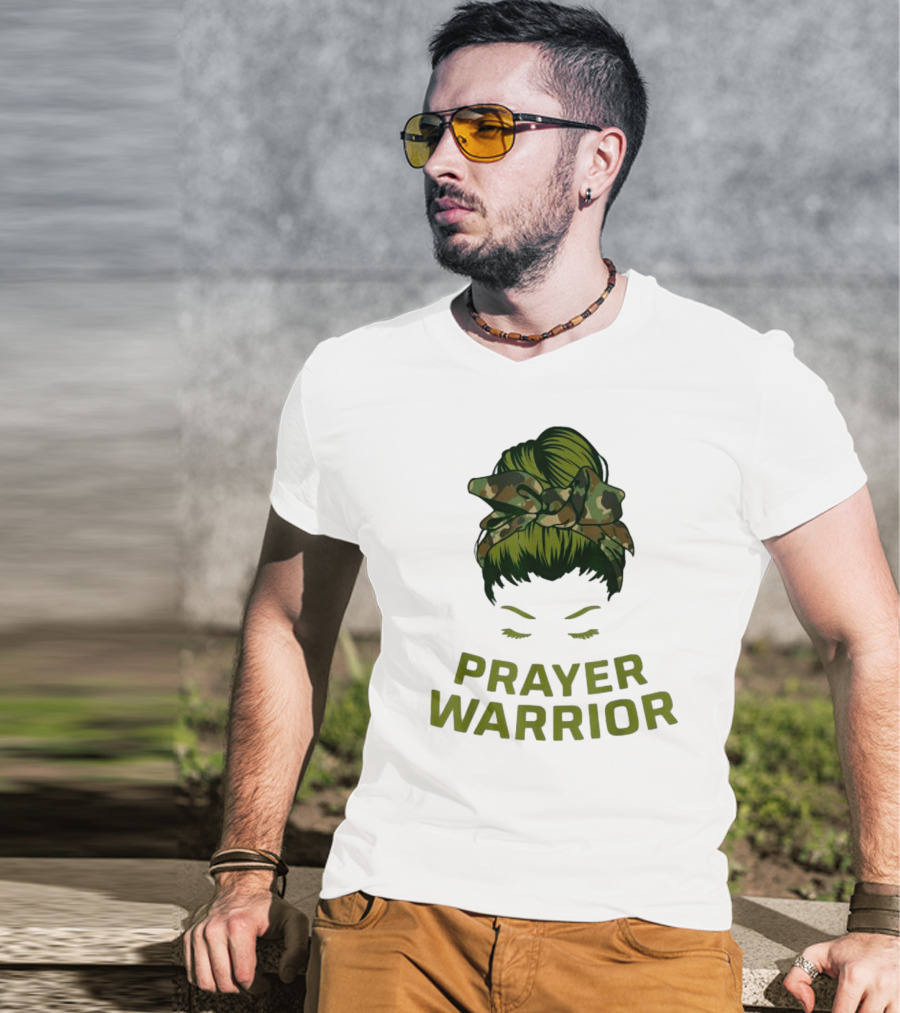 Prayer Warrior Camo Faith God Jesus Christian Women T-Shirt