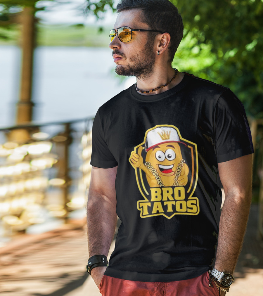 Brotatos Cartoon Potato With Gold Chain And Cap T-Shirt