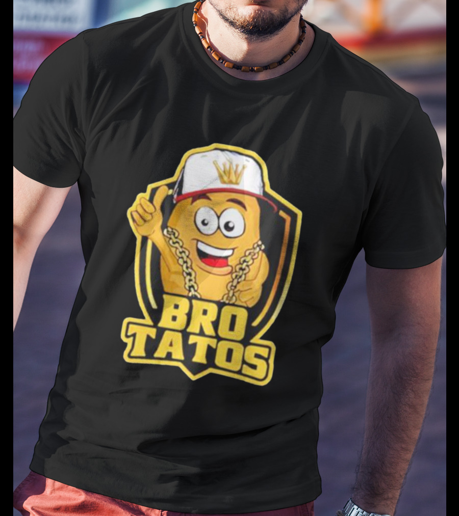 Brotatos Cartoon Potato With Gold Chain And Cap T-Shirt