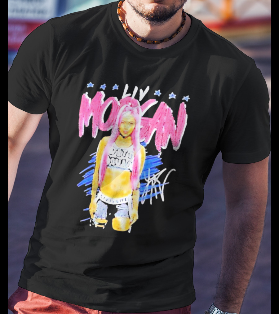 Liv Morgan Pop Signature Blue Stars T-Shirt