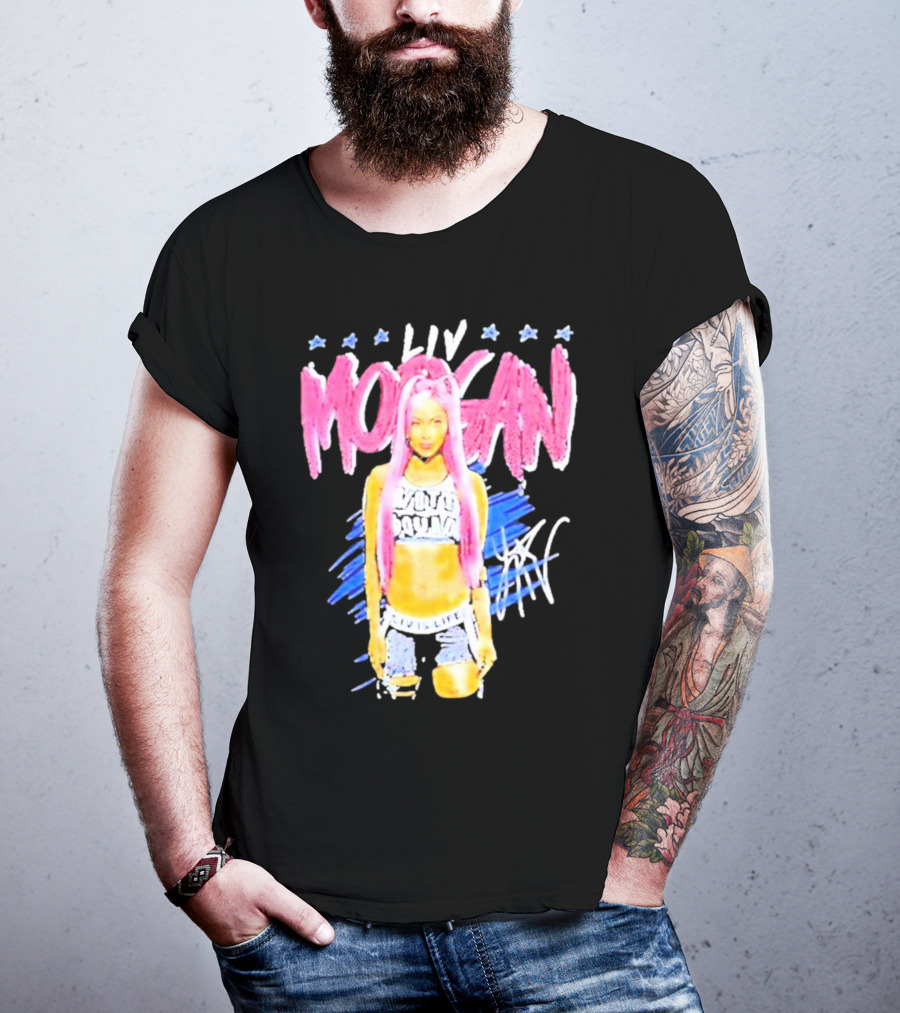 Liv Morgan Pop Signature Blue Stars T-Shirt