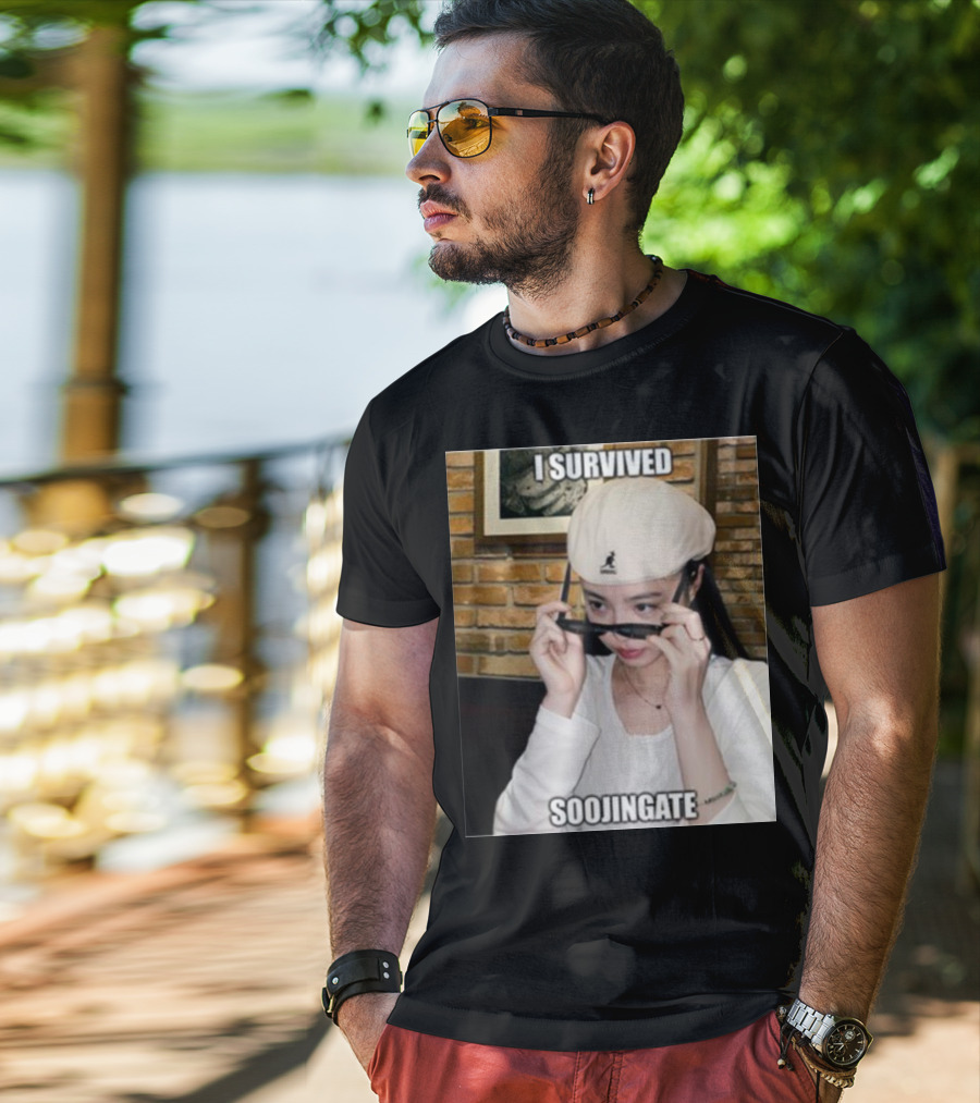 I Survived Soojingate Beret Sunglasses Meme T-Shirt