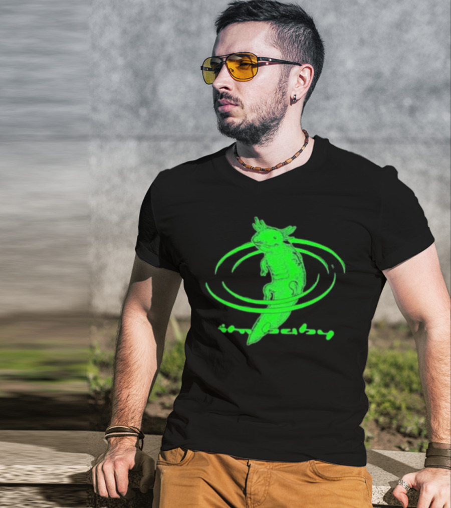 I'M Baby By Dogecore Axolotl Neon Green T-Shirt