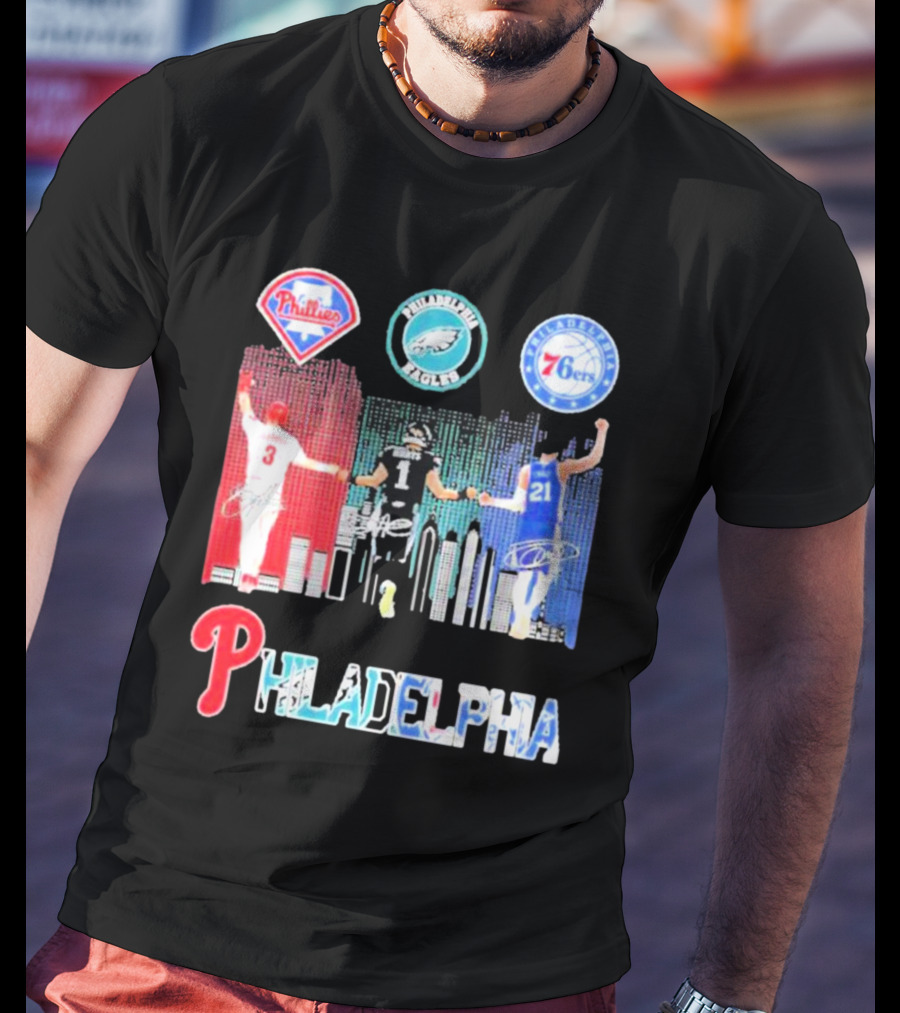 Philadelphia Phillies Eagles 76ers Harper T-Shirt