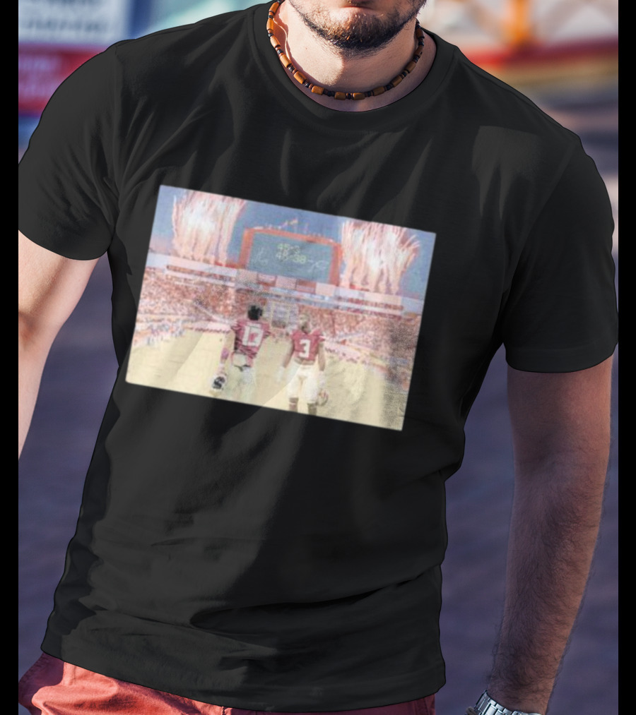 Trey Benson State Champs Collab 45-38 Football Victory Celebration WHT T-Shirt