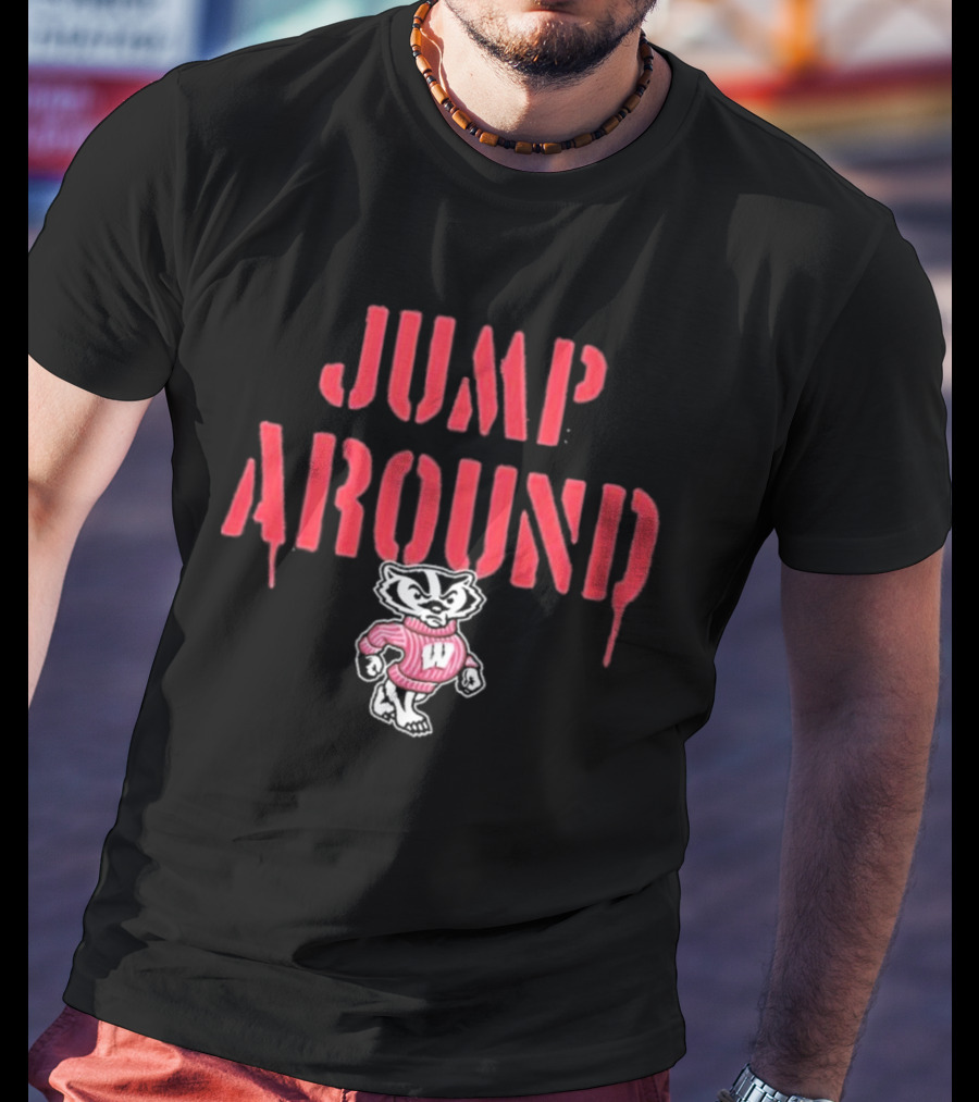 Wisconsin Badgers Hometown Collection Jump Around Bucky Badger T-Shirt