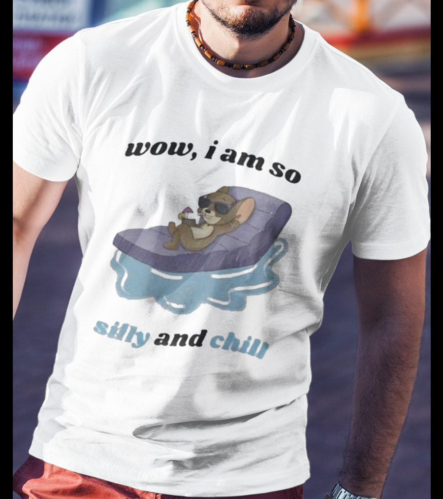 Wow I Am So Silly And Chill Relaxing Sunglasses Pool Float Mouse T-Shirt