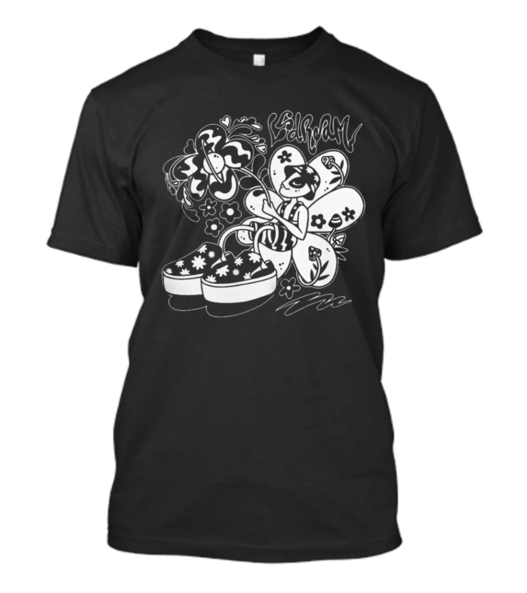 LSDREAM Merch Intergalactic Bloom Groovy Fairy With Floral Sneakers T-Shirt