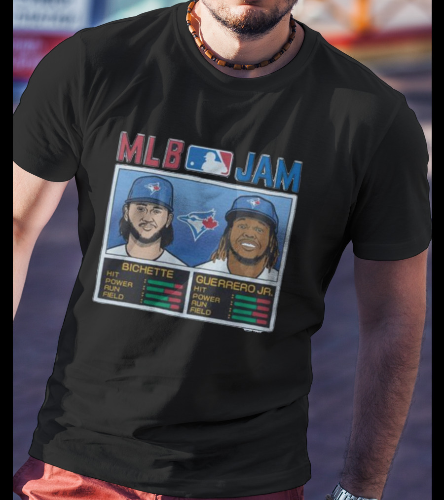 MLB Jam Toronto Blue Jays Bichette Guerrero Jr Baseball Card T-Shirt