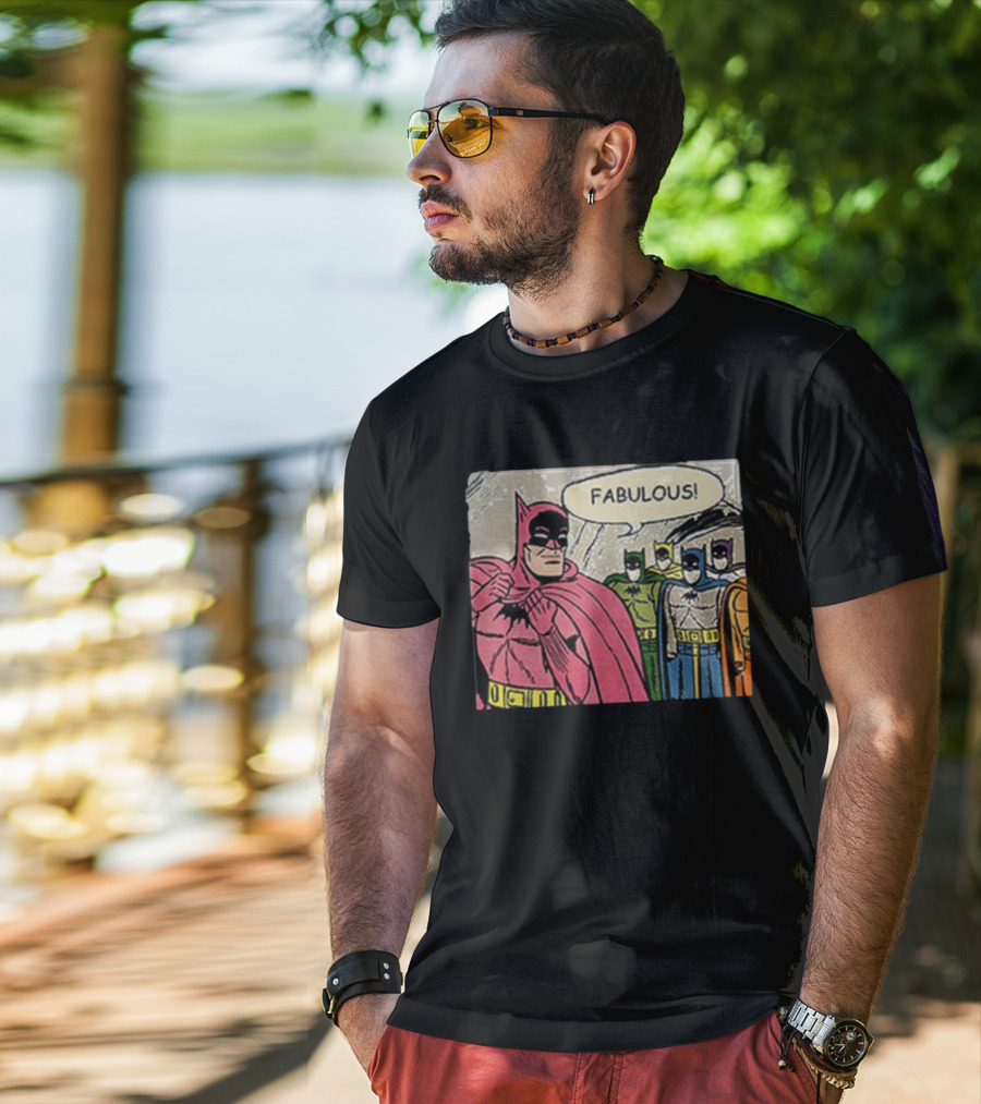 Batman Fabulous Pink Costume Comic Panel T-Shirt