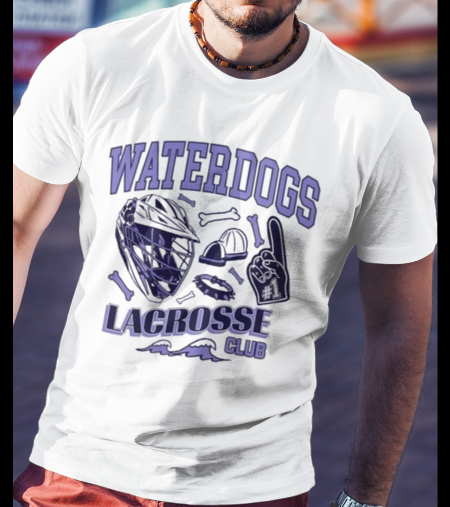 Waterdogs Lacrosse Club Helmet Foam Finger T-Shirt