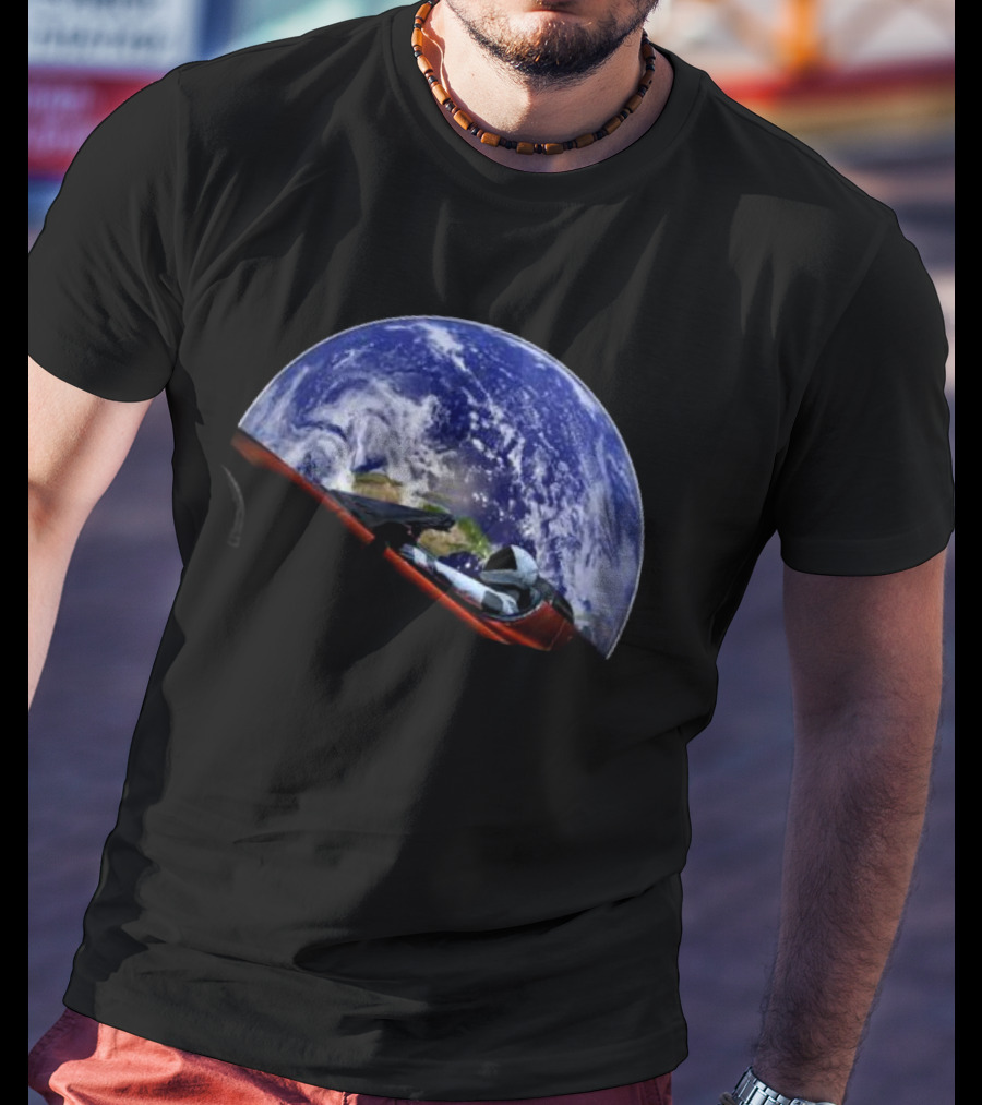 Elon Musk SpaceX Starman Earth Background T-Shirt