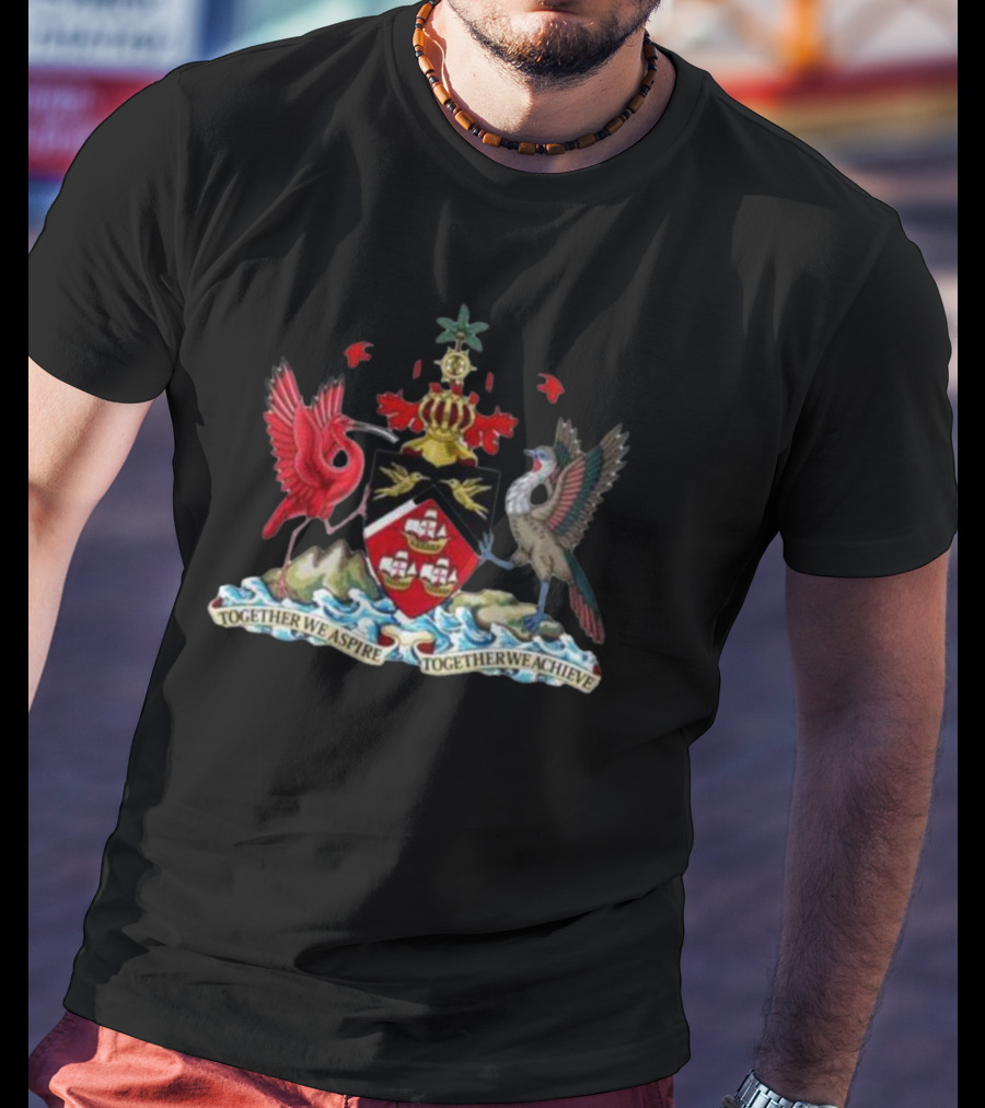 Coat Of Arms Of Trinidad And Tobago Together We Aspire Together We Achieve T-Shirt