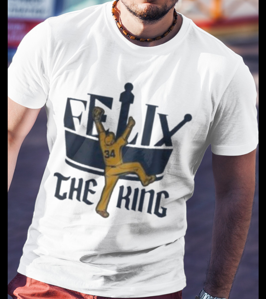 Félix Hernández Seattle Mariners Félix The King 34 Baseball Pitching T-Shirt
